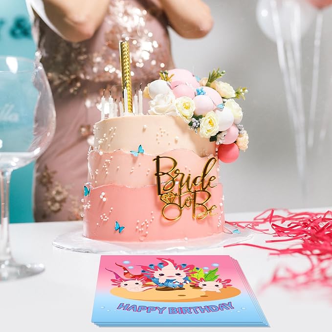 40 Pack Pastel Cute Axolotl Birthday Decorations Napkins - 6.5x6.5 Inch Disposable Axolotl Paper Napkins for Adorable Aquatic Reptile Theme Kids Birthday, Baby Shower & Gender-Neutral Party Supplies