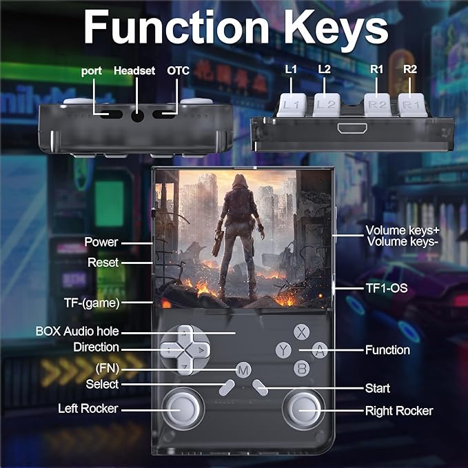 R40S Pro+ Handheld Game Console, 18000+ in 1 Games Mini Retro Video Console, 3.5-Inch IPS Screen,128GB TF Memory Memory,Built in 45+ Emulators,3800mAh Battery (Black 128G)