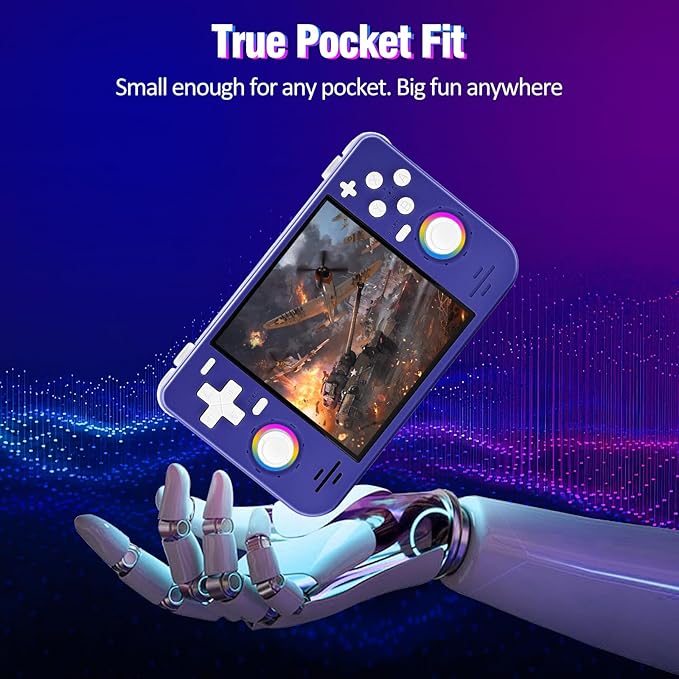 RF40H Handheld Game Console, 4.0" Retro Gaming Console Preloaded 20,000+ Classic Games, Open Source Linux System, Support WiFi Online Play, Portable Pocket Hand Held Video Game (Purple)