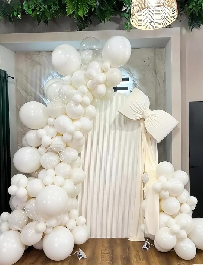 White Balloons Latex Party Balloons - 12 Inch White Balloon Round Party Balloon for Birthday Wedding Baby Shower Anniversary Bachelorette Party Decorations, Photo Backdrop Supplies