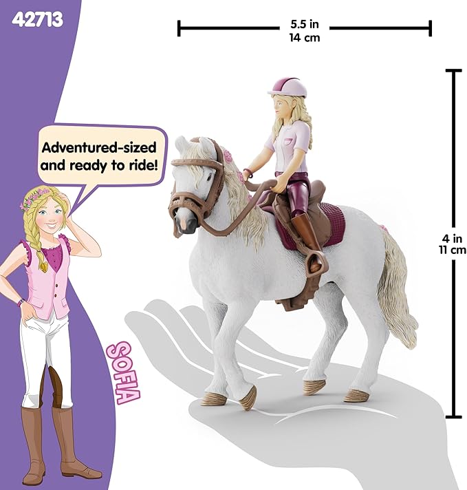 Schleich Horse Club - 6 PC Sofia and Blossom Playset - with Western Rider Action Figure and Horse Figurine - Kids Ages 5+