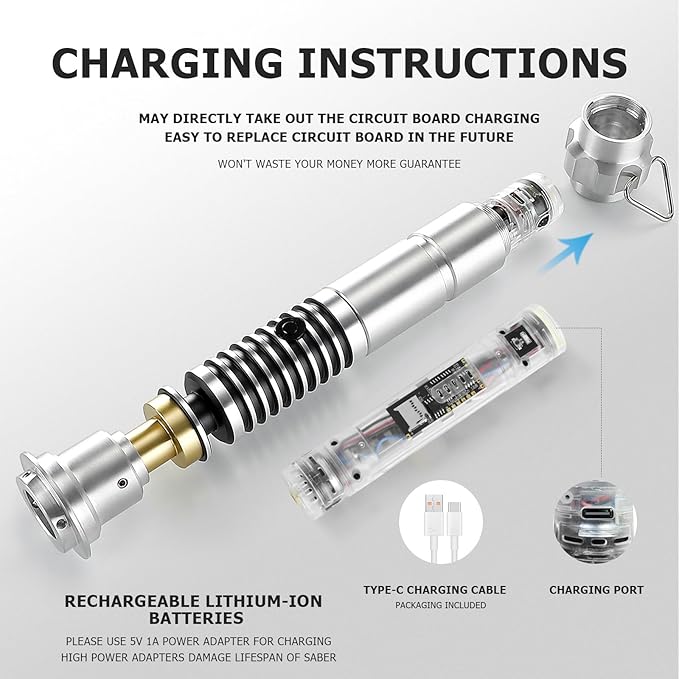 Upgrade App Control LK Dueling Lightsaber, Smooth Swing 16 Sound Effects 3 Light Effects, 16 Colors and Infinite Change Metal Light Saber for Adults (RGB-LK)
