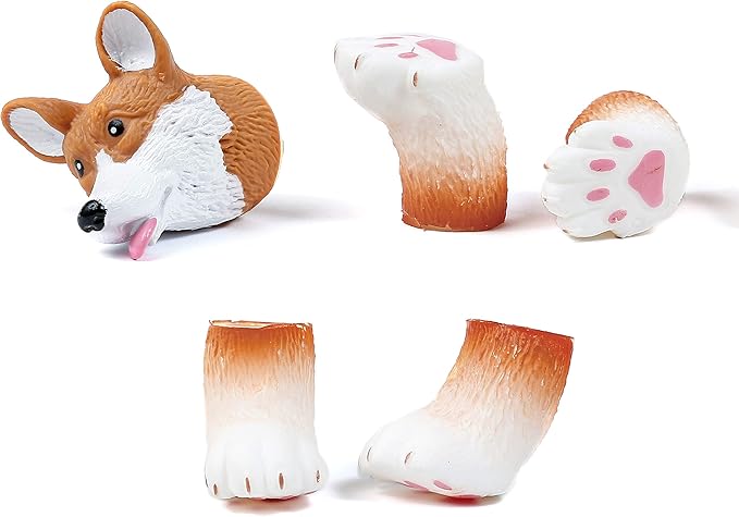 AQKILO Corgi Finger Puppet Set, Animals Puppet Show Theater Props, Novelty Toys Weird Stuff Gifts