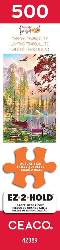 Ceaco - EZ 2 Hold - Dominic Davison - Camping Tranquility - 500 Piece Puzzle for Adults - Challenging and Perfect for Game Nights - Finished Puzzle Size 21.25 x 15