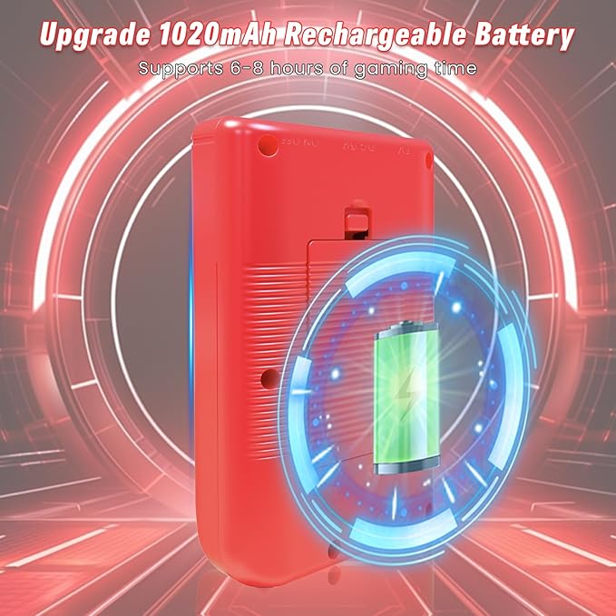 Retro Handheld Games Console Built-in 400 Video Games, Portable Handheld Emulator with 3.0" HD Screen and Rechargeable Battery, Support Connection to TV and 2 Players, Gifts for Boys and Girls (Red)