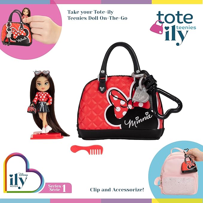 Disney ILY Mini Dolls Tote-ILY-Teenies Blind Pack Bundle (2 Dolls in Each), Inspired by Your Favorite Disney Characters or Stories with Matching Purse and Accessories – Which One Will You Get?