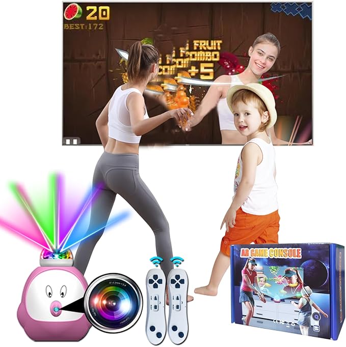 TV Game Console with 100+ Games, 2 Wireless Controllers, HDMI Plug & Play - Includes 30 Sportsgame & 17 AR Games - Birthday Christmas Xmas Gifts for Girls Boys , Age 3+