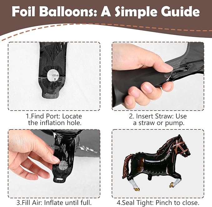 Brown Cow Print Balloons, Dark Coffee Brown Tan Apricot Nude Cow Print Balloons with Horse Foil Balloon for Boy Cowboy Birthday Western Party Cow Theme Baby Shower Western Decor