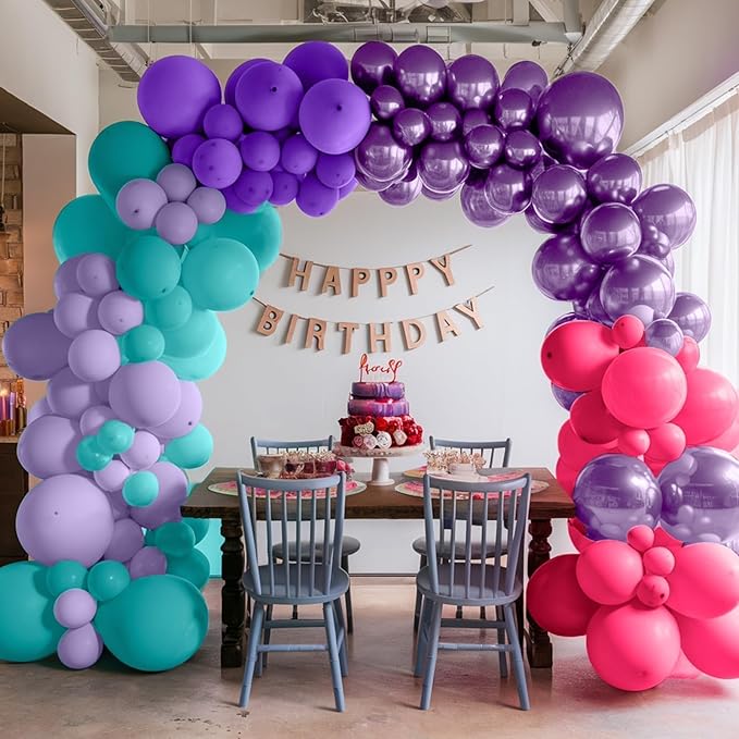 12 Inch Pink Teal Blue Purple Balloons for Girls Baby Shower Birthday Wedding Party Decoration