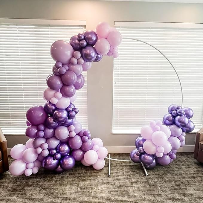 Biapian Purple Party Balloons Set, 12inch Lavender Balloon Pastel Purple-Lilac Ballons Metallic Confetti Purple Balloons For Girls Birthday Baby Shower Bridal Wedding Party Decorations