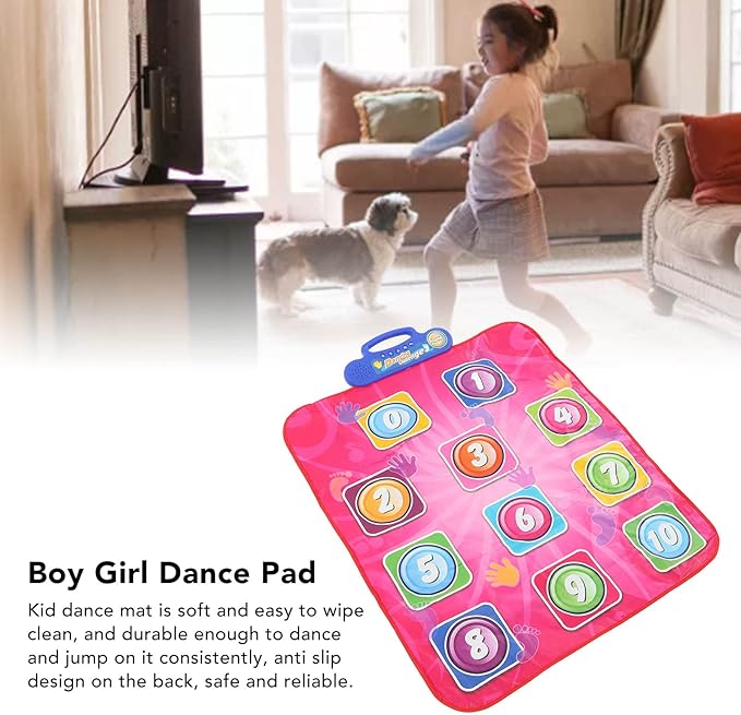 Children's Toys Fit for Kid Dance Mat Boys Girls Home Funny Volume Adjustable Electronic Musical Dance Pad for Holiday Party (Number)