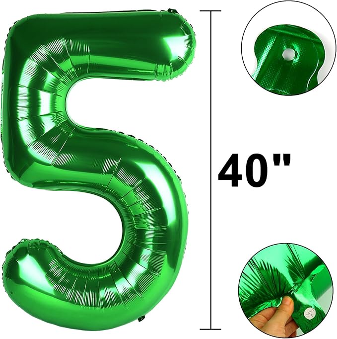 40 Inch Green Number 15 Digital Balloon,Jumbo Mylar Foil Helium Balloon for 15 Balloons for Birthday Party,Wedding Anniversary Party Decorations