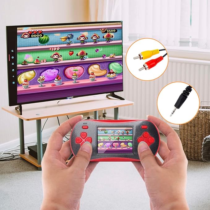 Handheld Game for Kids - FAMILY POCKET RS16 Portable Classic Controller 260 Game 2.5 inch LCD Retro Arcade Video Game System Children's Birthday Gift (red)