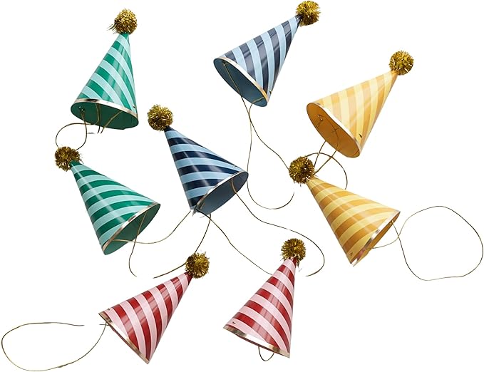 Bonjour Fete Hogwarts™ House Paper Party Hats, Harry Potter Accessories | Wizard Costume Headwear | Wizarding World Merchandise, Birthday Celebration Favors | Pack of 8, 5.5"