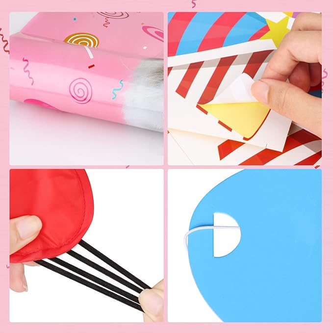 Hooqict Pin The Hat On The Cat Party Game Cat Birthday Party Games for Kids, Cat Birthday Party Supplies Decorations for Girls Boys, Large Pin The Tail Poster with 54 Hat Stickers