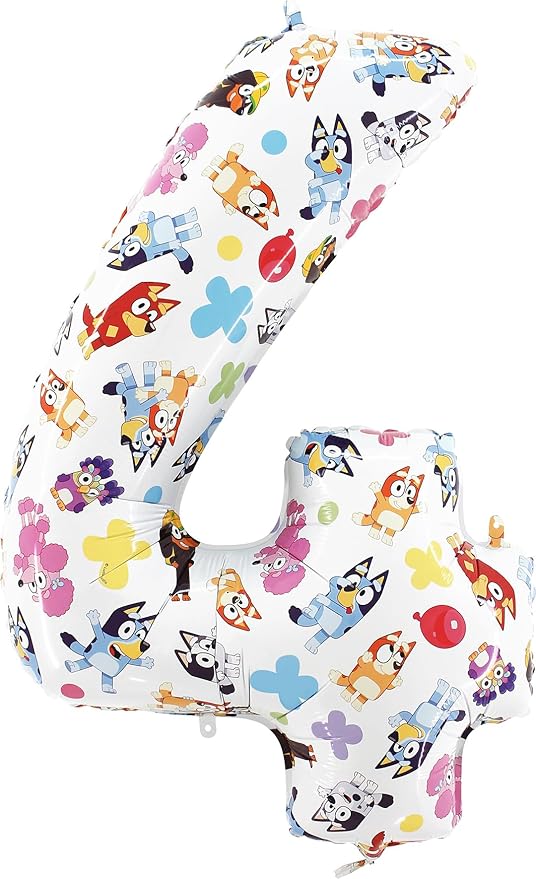 Toyland® 26 Inch Bluey & Bingo Number Foil Balloon - Kids Party Balloons - Number 1-5 Available