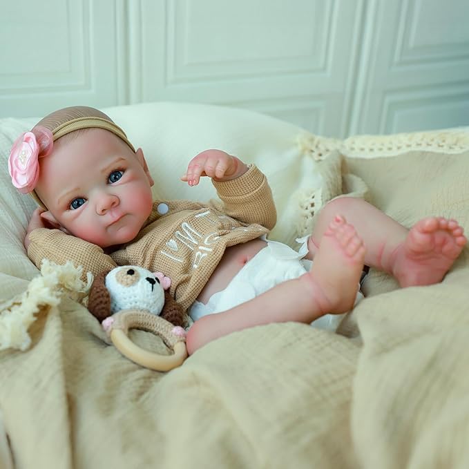 Realistic Reborn Baby Dolls - 20 Inch Cute Real Life Baby Girl Doll, Lifelike Newborn with Full Vinyl Body,Real Baby Dolls with Accessories for 3+ Years Old Kids Gifts
