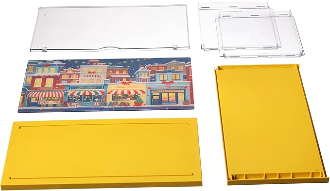 Clear Display Cases for Collectibles - Dustproof Display Cabinet with Removable Backdrop, DIY Scene Setup for Action Figures & Model Collections (Yellow)