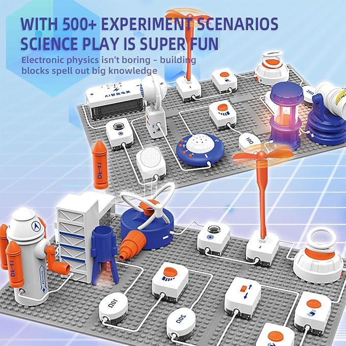 Science Toy Sets, AI Intelligent Voice Physics Circuit Electronic Building Block Puzzle Toy STEM Education Toy Set Holiday Birthday Gift 500+ Projects 66PCS for Students Kids Aged 3+