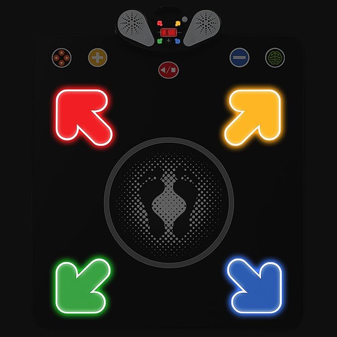 Dance Mat for Kids - Light-up Electronic Rhythm Step Play Mat, Music Game Pad Toy for Girls Boys 3-12, Challenge Playmat Gift Built-in Songs, MP3 External Play, 5 Levels, Adjustable Volume