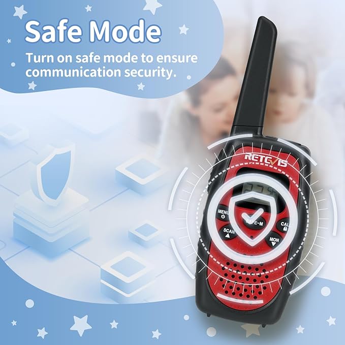 Retevis RT628S Walkie Talkies, RT628 2.0 Newer Version Portable FRS Two-Way Radios, Safe Mode, VOX Hands Free, Birthday Gifts Walkie Talkies for Adults Kids Camping Hiking Adventure (3 PCS)