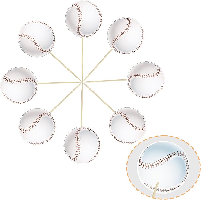 Gyufise 36Pcs Baseball Cupcake Toppers Assembled Sport Theme Ball Cupcake Picks Baseball Theme Baby Shower Kids Birthday Party Cake Decorations