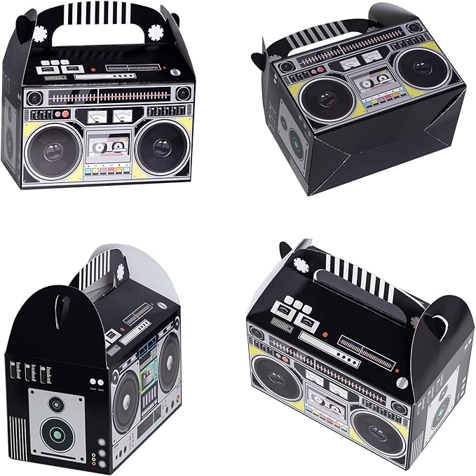 12 Pieces 80s 90s Novelty Boom Favor Boxes Boombox Prop Radio Decorations Table Centerpieces Decor for Retro 1980s Theme Hip Hop Party Favors