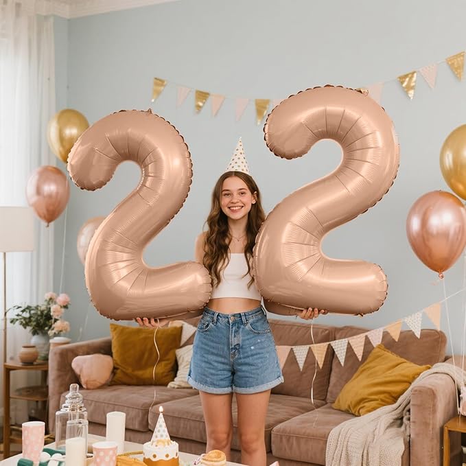 40 Inch Caramel Balloon Number 2 Balloon,Number Balloons Big Giant Jumbo Number 2 Foil Mylar Balloons for 12th Birthday Party Anniversary Events,Wedding Anniversary Party Decorations