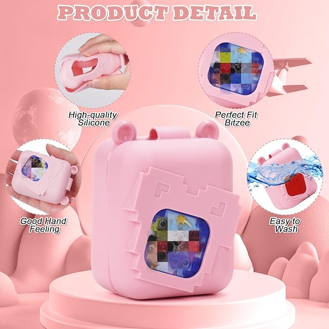 YouKnow Silicone Case for Bitzee Disney Interactive Toy Digital Pet and Case, Protective Skin Sleeve for Bitzee Virtual Electronic Pets Accessories (Case Only) (Pink)