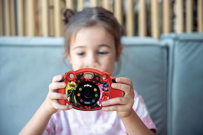 Lexibook - Miraculous - 4-in-1 Kids Camera with Photo, Video, Audio and Game Functions, 32GB SD Card Included - DJ080MI