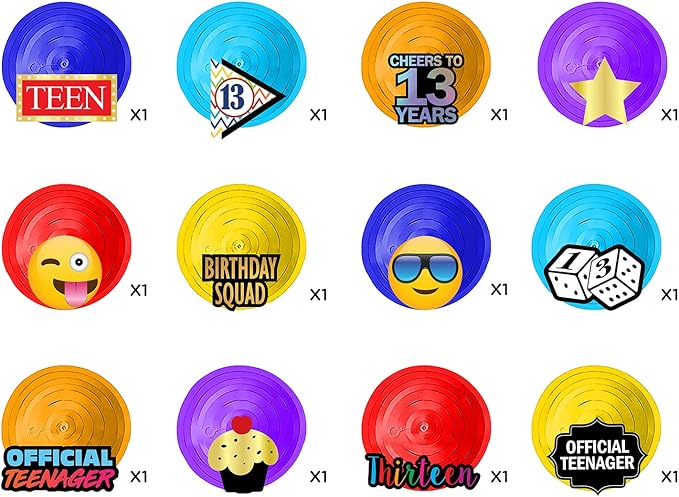 13th Birthday Hanging Swirls - 28 Pieces - Funny 13th Birthday Party Supplies for Him or Her - Decorations, Gifts and Favors