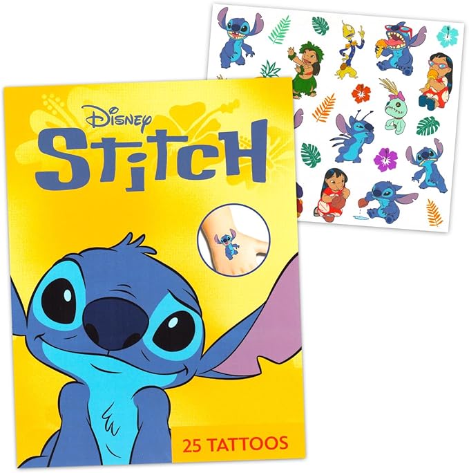 Disney Stitch Party Supplies Bundle 6 Pack Pens with Stitch Tattoos for Kids Adults (Lilo and Stitch Party Favors)