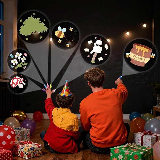 36 Pack Bear Party Favors LED Finger Lights for Kids, Birthday Goodie Bags, Honey Forest Glow in The Dark Bulk for Classroom Rewards, Party Supplies & Treasure Box Gifts