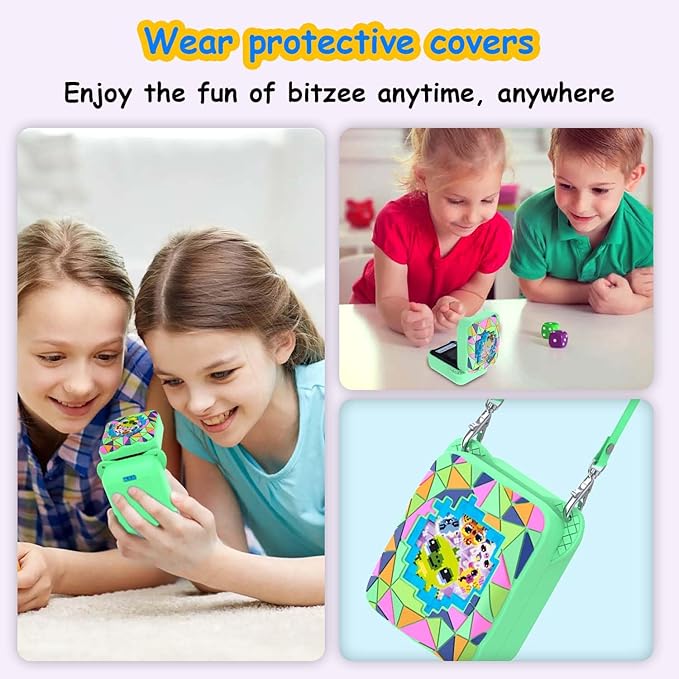 Silicone Case for Bitzee Magicals Digital Pet, Skin Sleeve for Bitzee Magicals Interactive Digital Pet Protective for Girls & Boys with Lanyard (Mint Green)