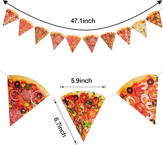 Boao Pizza Decorations Party Banners Party Supplies Pizza Garland Streamers Decoration, Pre-assembled