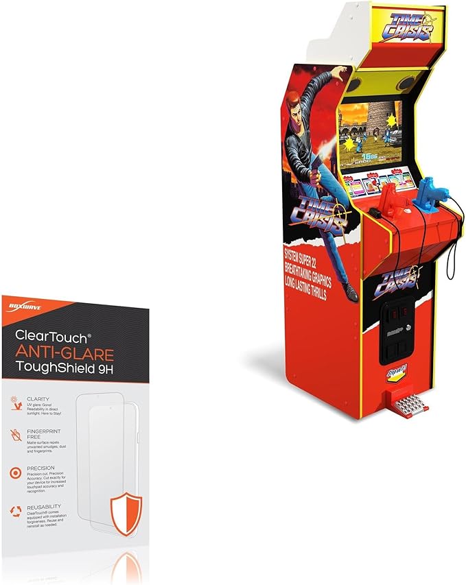 BoxWave Screen Protector Compatible with Arcade1Up Time Crisis Deluxe - ClearTouch Anti-Glare ToughShield 9H (2-Pack), Anti-Glare 9H Tough Flexible Film Screen Protector