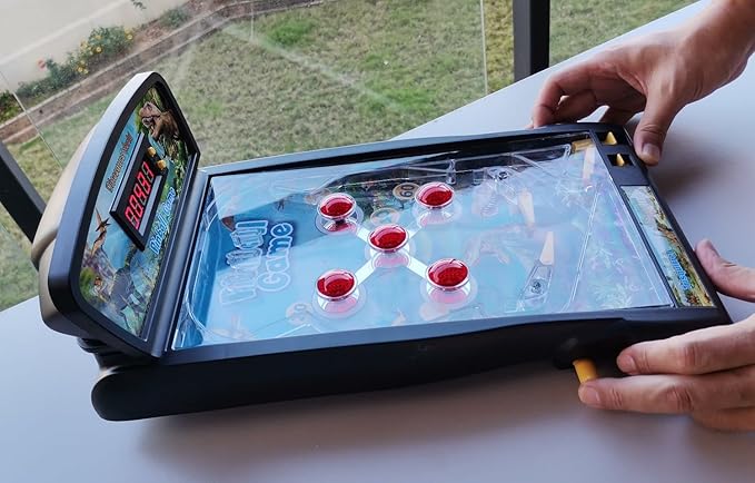 Dinosaur World Electronic Pinball Game,Tabletop Arcade Pinball Machine with Lights & Sounds Effects,LED Digital Scoreboard,Suitable for Kids & Adults