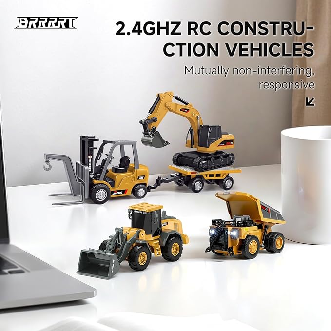 BRRRRT 1/64 RC Bulldozer Toy,Full Functional RC Construction Vehicles,Type-C Direct Charging Alloy Remote Control Bulldozer,Birthday Gifts for Boys and Girls Age 3+