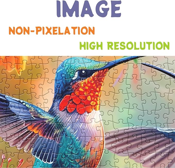 Bird Hummingbird Flower Puzzles for Adults 1000 Pieces, Plant Floral Spring Jigsaw Puzzles, Art Nature Colorful Puzzles