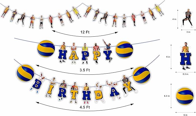 Volleyball Theme Birthday Party Supplies – Sports Inspired Party Decoration Set for Birthday Celebrations and Themed Events, Decorative Table Styling Items for Dessert Displays and Party Setup.