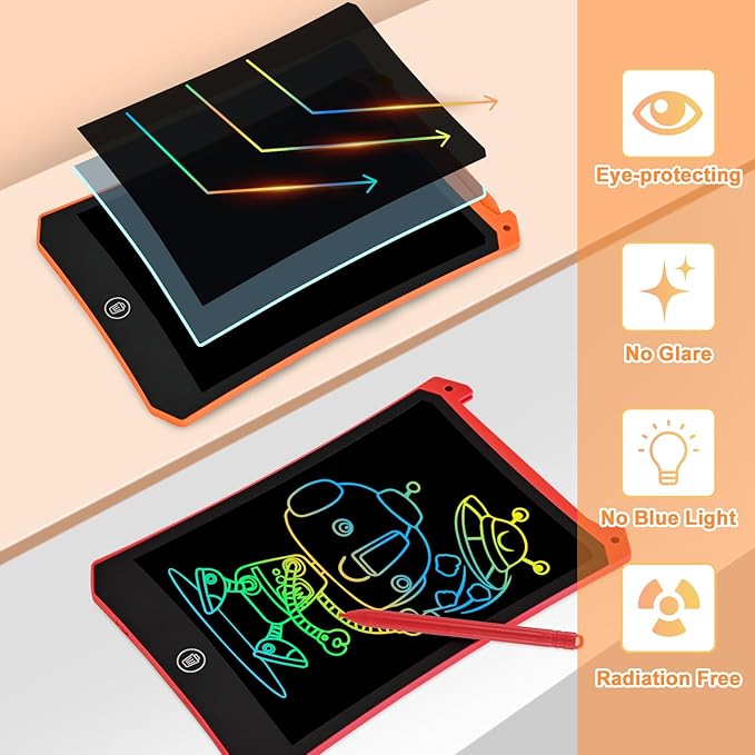 cimetech LCD Writing Tablet, 2 Pack Toddler Kids Toys, 8.5 Inch Drawing Pad Coloring Books, Travel Essentials Activities, Christmas Birthday Gifts for Girls Boys Age 3-8