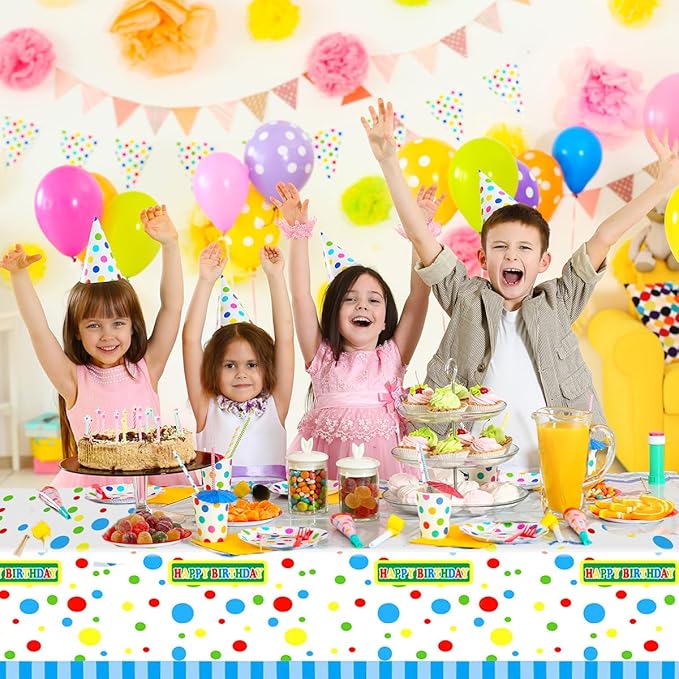 2Pcs Friend Party Tablecloths for Street Theme Birthday Party Supplies Colorful Table Decorations