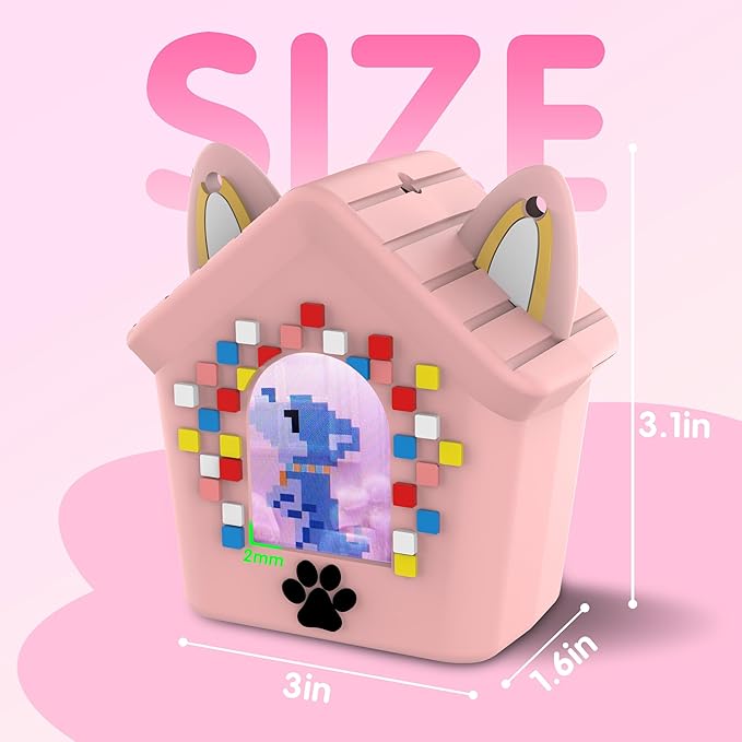 Silicone Case for Bitzee Doghouse Interactive Digital Pet, Shockproof Protective Cover for Doghouse Bitzee Virtual Electronic Pets Accessories with Lanyard (Pink)