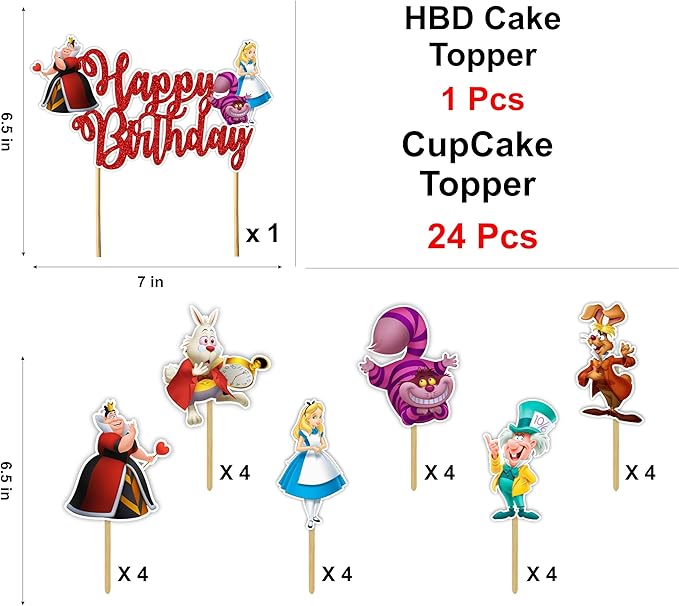 Seyal® Alice in Wondrland Theme Birthday Party Supplies