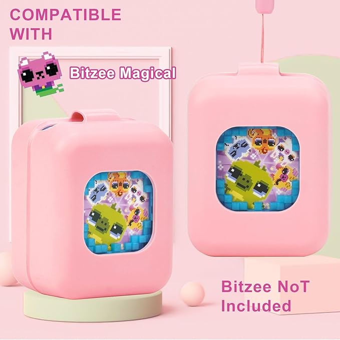 YouKnow Silicone Case for Bitzee Magicals Interactive Toy Digital Pet and Case, Protective Skin Sleeve for Bitzee Virtual Electronic Pets Accessories (Case Only) (Pink)