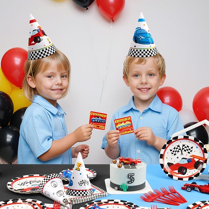 WERNNSAI Birthday Party Hats - 12 Pcs Birthday Party Supplies Cone Hat Headbands Colorful Paper Party Hats for Kids