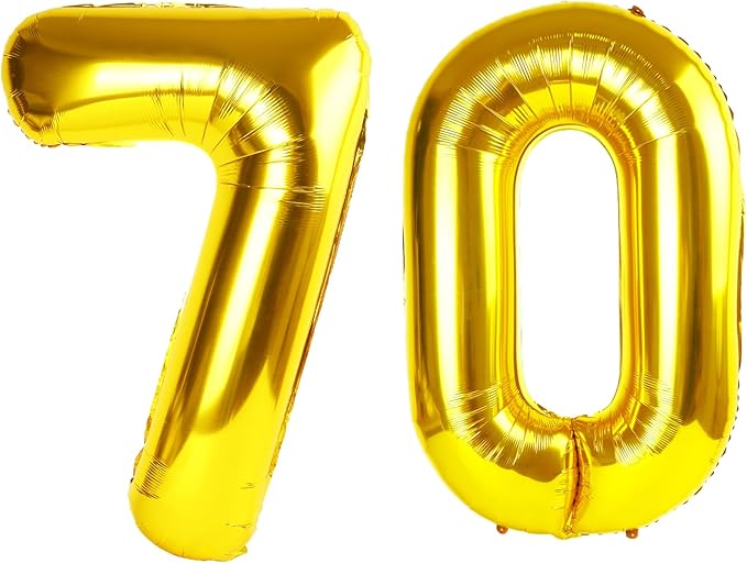 40 Inch Gold Balloon Number 70 Balloon,Jumbo Mylar Foil Helium Balloon for 70 Birthday Digital Balloons for Birthday Party,Wedding Anniversary Party Decorations