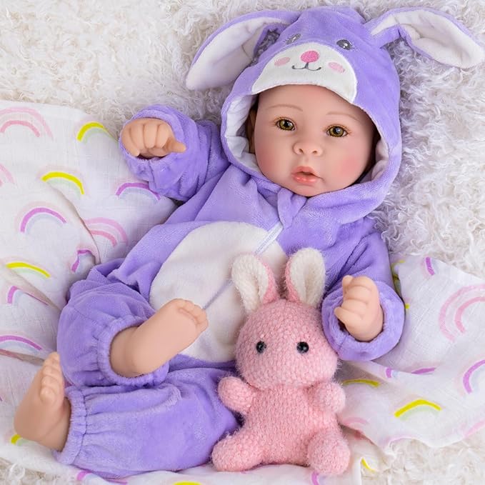 UOFTKIZ Real Life Baby Dolls - 17" Lifelike Baby Dolls, Soft Baby Doll with Open Eyes, Gifts for 3+ Years