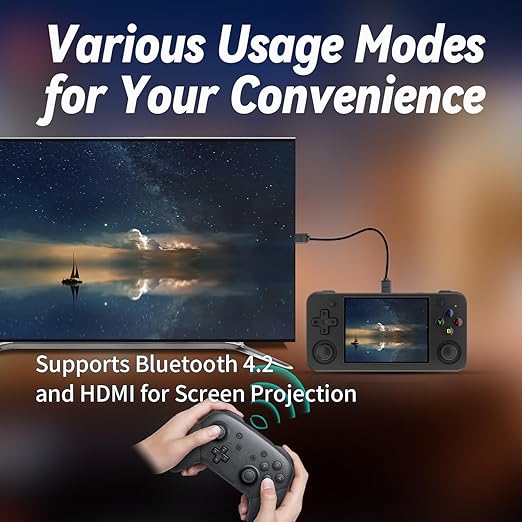 rg35xx h Retro Game Emulator Anbernic 35xxh with a 64G Card Pre-Loaded Games rg35xxh 3.5'' IPS Screen Supports 5G WiFi Bluetooth HDMI and TV Output