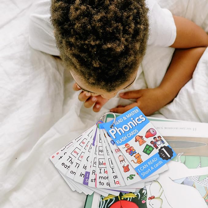 SUPVOX Phonics English Spelling Cards for Educational Brain-Developed Learning Flash Cards Metal Rings Random Cover for Preschool Boys
